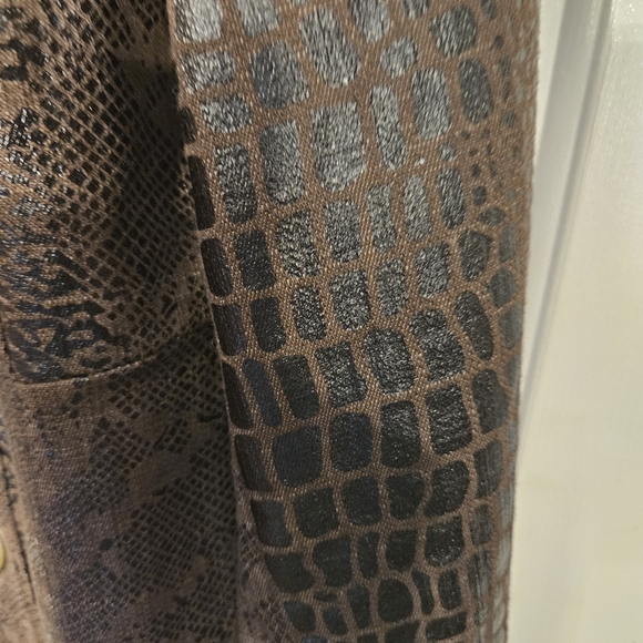 Cato Brown and Gold Blazer with Distinctive Grommet Detailing - Picture 3 of 9